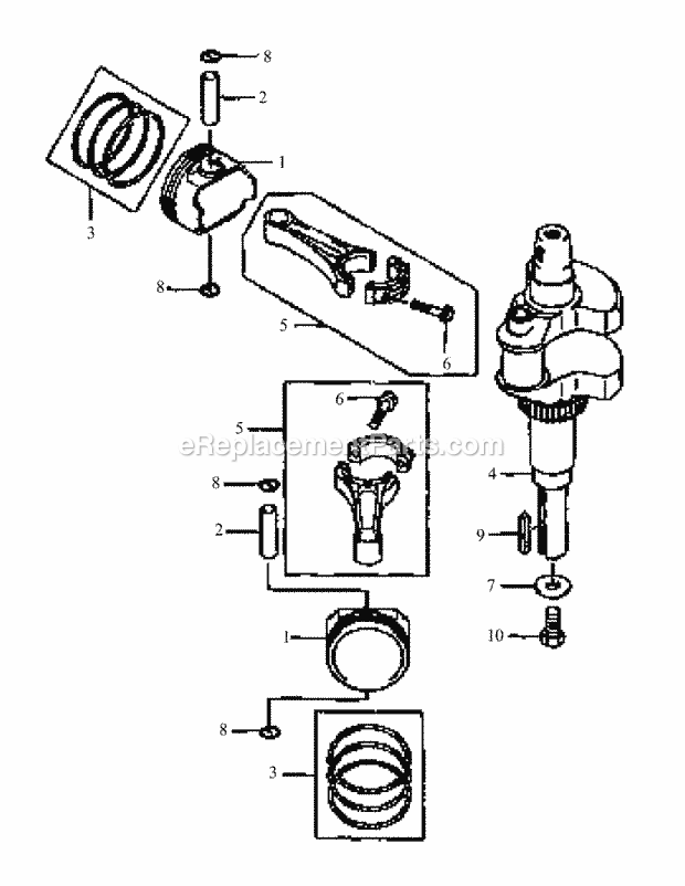Fh601v As08 Piston & Crankshaft Diagram and Parts List for M48-KW 53AB5DAV150-19-HP Cub Cadet Lawn Tractor